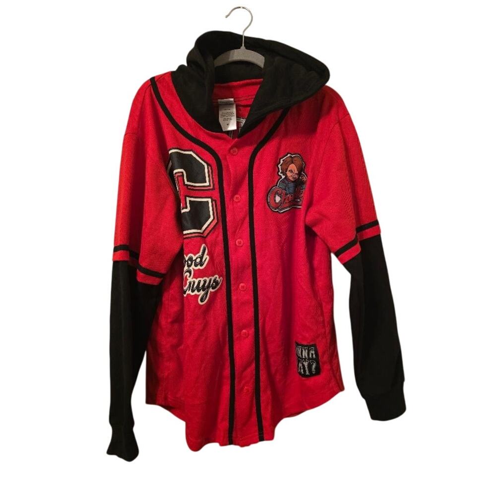 Chucky Good Guys Baseball Jersey Hoodie Mens M Horror Red Black